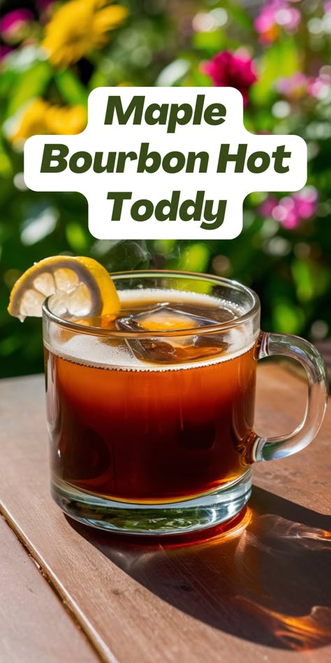 🥃 Looking for the perfect winter cocktail? The Maple Bourbon Hot Toddy is here to warm you up! 🍁 This drink combines the rich, sweet taste of maple syrup with the bold, warming flavors of bourbon, making it an ideal choice for chilly nights 🔥 With its comforting and delicious taste, the Maple Bourbon Hot Toddy will quickly become your go-to drink this season. Treat yourself to a cozy sip tonight! Fall Hot Toddy, Maple Drinks, Bourbon Hot Toddy, Fall Cocktails Easy, Hot Toddy Recipe For Colds, Hot Fall Drinks, Mint Chocolate Chip Cupcakes, Crockpot Drinks, Hot Toddy Cocktail