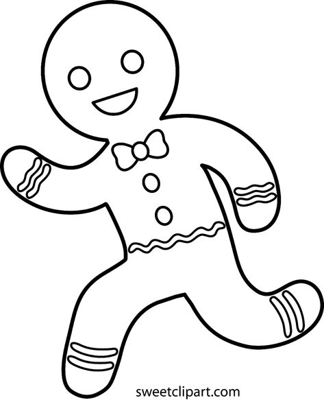 Sweet Clip Art - Cute Free Clip Art and Coloring Pages Man Line Art, Gingerbread Man Coloring Page, Running Drawing, Running Pictures, Sports Coloring Pages, People Coloring Pages, Gingerbread People, Free Cartoons, Cartoon Coloring Pages