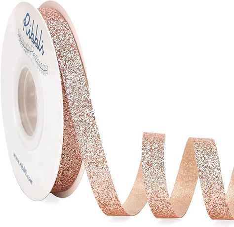 Amazon.com: Ribbli Rose Gold Glitter Ribbon,Gift Wrapping Ribbon Rose Gold Cut Edge Christmas Ribbon for Crafts, ChritmasTree Decoration,Ornaments Decoration,Home Decor, 3/8 Inch x 25 Yards : Health & Household Making Christmas Tree, Ribbon Gift Wrapping, Gift Wrapping Christmas, Wrapping Ribbon, Anniversary Party Decorations, Elegant Texture, Gift Wrap Ribbon, Wedding Decorating, Ribbon Rose