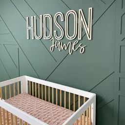 Name Cutouts for Nursery, Wooden Letters, Name Sign, Nursery Letters, Wall Art Above Crib, Nurser... | Etsy (US) Names In Nursery Wall, Name On Accent Wall, Accent Wall With Name Sign, Name Behind Crib, Baby Name Wall Art Shiplap, Art Above Crib, Name Sign For Nursery, Custom Name Sign, Wooden Name Signs