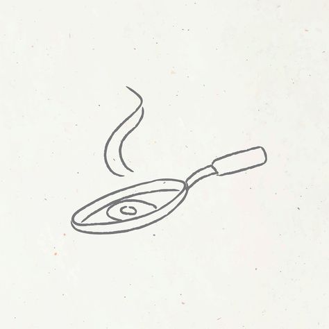 Frying Pan Tattoo, Frying Pan Illustration, Fried Egg Tattoo, Fried Egg Drawing, Frying Pan Drawing, Fried Egg Illustration, Pan Illustration, Pan Drawing, Egg Tattoo