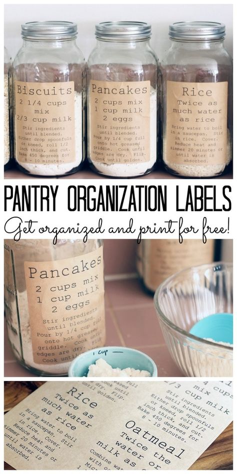 pantry-organization-labels-collage Pantry Organization Labels, Organization Labels, Koti Diy, Decor Eclectic, Country Chic Cottage, Organizing Labels, Decor Ikea, Pantry Labels, Kitchen Decorating