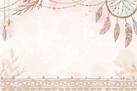 Boho Invitation Background, Boho Theme Background, Kids School Labels, Boho Template, Bohemian Background, Wallpaper Bohemian, Pink Bg, Boho Background, Dream Catcher Art