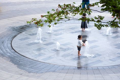 The Circles « Landscape Architecture Platform | Landezine Amphitheater Architecture, Landscape Plaza, Playgrounds Architecture, Water Fountain Design, Plaza Design, Splash Park, Water Playground, Fountain Design, Landscape Elements