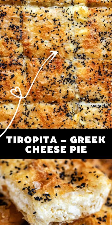 Greek Cheese Pie Phyllo Dough, Greek Cheese Recipes, Tiropita Recipe Easy, Greek Phyllo Dough Recipes, Feta Cheese Filo Pastry, Phyllo Pastry Recipes Dinner, Greek Puff Pastry Recipes, Phylo Pastry Recipes Savory, Greek Pies Phyllo Dough