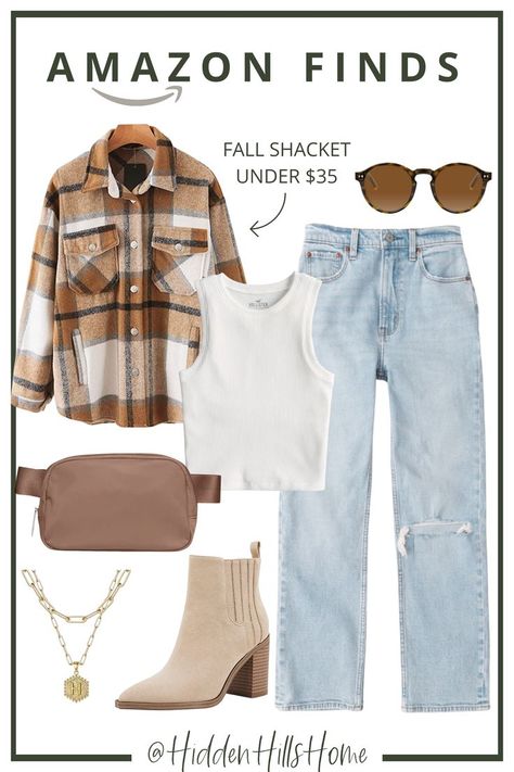 Fall Shaket Outfits, Fall Crop Top Outfits, Shacket Outfit Women Fall, White Mom Jeans Outfit, Shacket Outfit Women, Outfit From Amazon, White Mom Jeans, Shacket Outfit, Amazon Outfits