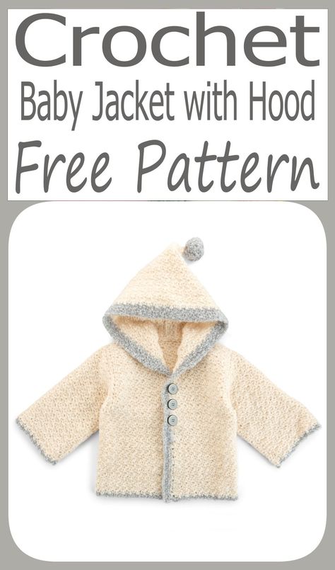 Baby Jacket with Hood Crochet Baby Jacket Free Pattern, Crochet Hooded Blanket, Hooded Baby Sweater, Warm Gifts, Baby Cardigan Pattern Crochet, Crochet Baby Socks, Toddler Cardigan, Crochet Baby Jacket, Crochet Cardigan Pattern Free