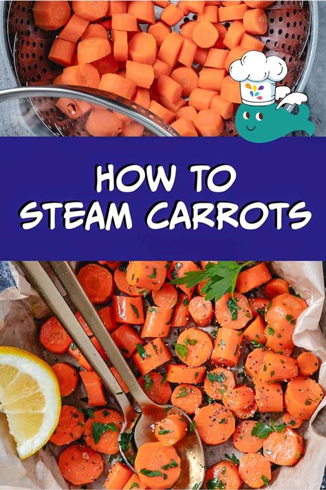 Looking for a simple, sweet, and low-calorie side dish? Discover how to steam carrots to perfection with this easy guide! Steaming carrots preserve their natural sweetness and nutrients, making them a deliciously healthy addition to any meal. Follow these easy steps to achieve tender, flavorful carrots every time. Perfect for adding a touch of natural sweetness to your plate without the extra calories! Steam Carrots On Stove, Steamed Carrots On Stove, How To Steam Carrots, Steamed Carrots Recipe, Steam Carrots, Easy American Recipes, Steamed Baby Carrots, Low Calorie Sides, Low Calorie Side Dishes