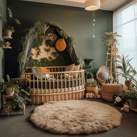 Enchanted Forest Nursery Theme, Forest Baby Rooms, Forest Nursery Theme, Enchanted Forest Nursery, Concrete Creations, Cozy Baby Room, Baby Nursery Inspiration, Baby Room Themes, Nursery Room Design