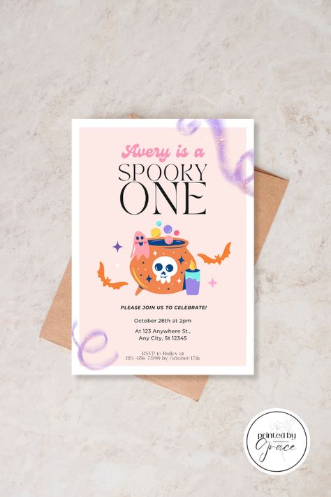 Celebrate your spooky ONE year old with a fun halloween-themed party/invitation. Spooky One First Birthday Celebration, Spooky One, First Birthday Party Ideas, Girl Birthday Ideas, Halloween Party Invite, October Birthday, Happy Halloween Birthday Ideas Halloween, First Birthday Party Ideas Girl, Spooky One Birthday Party, Girl Birthday Ideas, Spooky One First Birthday, Spooky One Birthday, Girl Birthday Party Ideas, Halloween Party Invite, Spooky One