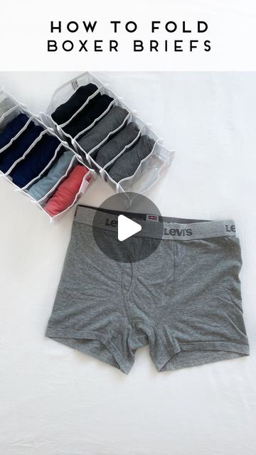 The Organization Station on Instagram: "How to fold boxer briefs! #theorganizationstation #howtofold #homeorganization #closetorganization" How To Fold Boxers To Save Space, How To Fold Basketball Shorts, Fold Mens Boxer Briefs, How To Fold Mens Briefs, Folding Boxers Shorts, How To Fold Mens Boxer Briefs, Folding Mens Boxer Briefs, How To Fold Mens Boxers, Folding Boxers Briefs