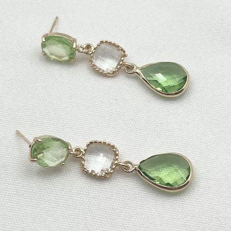 Earrings Formal, Formal Jewelry, Glass Bead Earrings, Prom Earrings, Earrings Summer, Crystal Dangle Earrings, Summer Earring, Earrings Green, Green Crystal