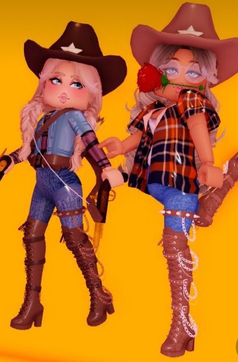 This cowgirls look beautiful Royalween Fits, Royale High Country Roads, Roblox Foto, Wild West Outfits, Rh Hacks, Roblox Images, Royals High, Royal High Outfits Ideas Cheap, Rh Outfits