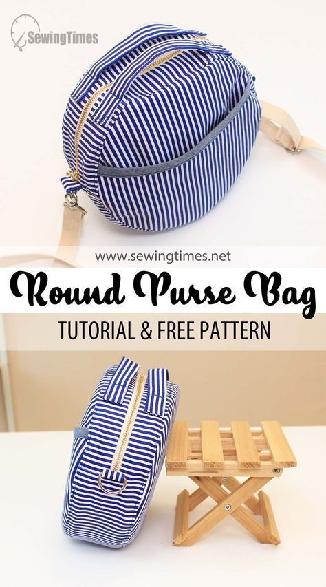 DIY ROUND PURSE BAG | Circle Crossbody Bag Tutorial & Free Pattern [sewingtimes] Round Bag Sewing Pattern, Diy Round Purse Bag, Round Purse Pattern Free Sewing, Circle Bag Pattern Sewing, Circle Bag Diy, Round Bag Diy, Fabric Bags Pattern Free Sewing Projects, Easy Purse Pattern Free, Small Purse Sewing Pattern