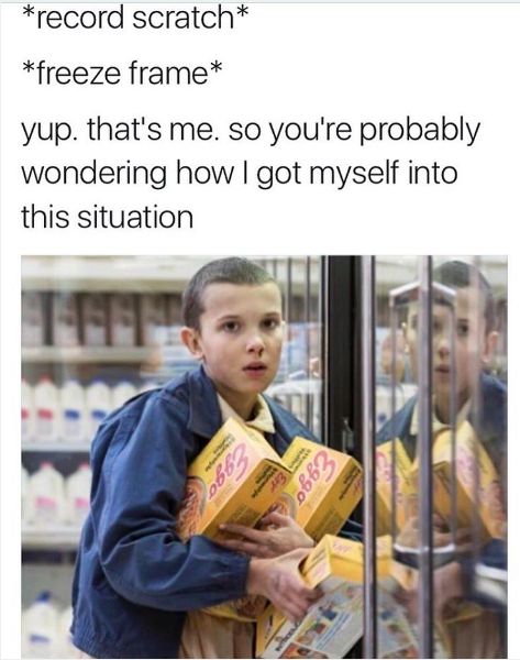 This tweet about Eggos. | 31 Jokes Only "Stranger Things" Fans Will Find Funny Stranger Things Halloween, Stranger Things Have Happened, Eleven Stranger Things, Stranger Things Aesthetic, Stranger Things Meme, Stranger Things Wallpaper, Stranger Things Funny, Stranger Things Netflix, 인물 사진