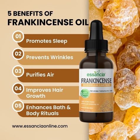 ❤️Frankincense Essential Oil🥰 ⭐ BENEFITS ⭐ 🌟 Softens & Moisturizes Skin 🌟 Promotes Sleep 🌟 Enhances Bath & Body Rituals 🌟 Purifies Air 🌟 Improves Hair Growth 🌟 Prevents Wrinkles 😊 SHOP NOW: www.essanciaonline.com #EssentialOils #NaturalBeautyProducts #Aromatherapy #HealthySkinHealthyPlanet #PureOils #MadeInIndia #SustainableLiving #reels #reelsvideos #reeltoreel #reelviral #reelexplore #reeltrending #ʀᴇᴇʟsɪɴsᴛᴀɢʀᴀᴍ #cardamom #beautytips #naturelovers #postoftheday #post #viralpost #healthben... Benefits Of Frankincense Oil, Frankincense Essential Oil Benefits, Frankincense Benefits, Improve Hair Growth, Frankincense Oil, Essential Oil Benefits, Frankincense Essential Oil, Prevent Wrinkles, Bath Body