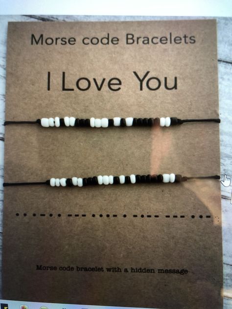 Morris Code, Black Beats, Happiness Challenge, Morse Code Bracelet, Diy Bracelets Easy, Doll Jewelry, White Beads, Diy Bracelets, I Love You