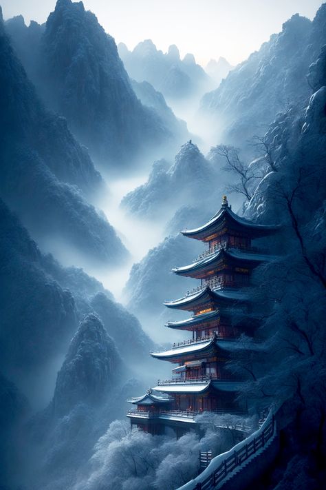 Shaolin Temple Wallpaper, Temple Wallpaper, Shaolin Temple, Asian Artwork, Pyramids Egypt, Japanese Mountains, Fall Drawings, Dreamy Artwork, Japan Tattoo