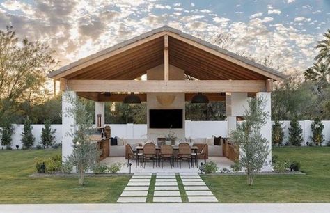 Dream Home: Beautiful Backyard Living – Becki Owens Blog Modern Nest, Outdoor Pavilion, Backyard Remodel, Outdoor Kitchen Patio, Patio Makeover, Backyard Inspo, Backyard Living, Beautiful Backyards, Backyard Patio Designs