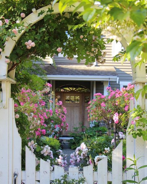 10 Things You Should Have for Your Proper Front Yard Landscape - Matchness.com Cottage Landscaping Ideas, Front Yard Flower Garden, Cottage Front Yard, Frontyard Landscape, Plants Vines, Front Flower Beds, Rose Arbor, Yard Area, Craftsman Cottage