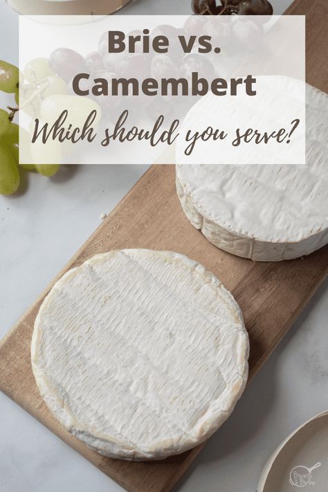 Learn the differences we found between these two cheeses. Our home kitchen is where we tested both in the brie vs. camembert debate. Camembert Recipes Ideas, Baked Camembert Recipes, Recipes With Camembert Cheese, Brie Cheese Toast, How To Serve Camembert Cheese, Camembert Cheese Recipes Appetizers, Camamber Cheese Baked Recipe, Camembert Board, Camembert Appetizer