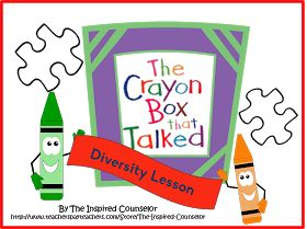 The Inspired Counselor: Diversity Lesson- The Crayon Box that Talked Lesson The Crayon Box That Talked, The Crayon Box That Talked Activities, Diversity Projects, Model Classroom, Kindness Crafts, Crayon Activities, Diversity In The Classroom, Crayon Book, Book Lessons