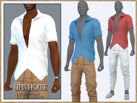 The Sims Resource - MEN'S SUMMER SHIRT Sims 4 Male Summer Clothes, Sims 4 Cc Tank Top Male, Ts4 Gym Cc, Sims 4 Cc Shirt Male, Cc Men, Ts4 Clothes, Male Shirts, Sims 4 Male Clothes, Beach Outfit Men