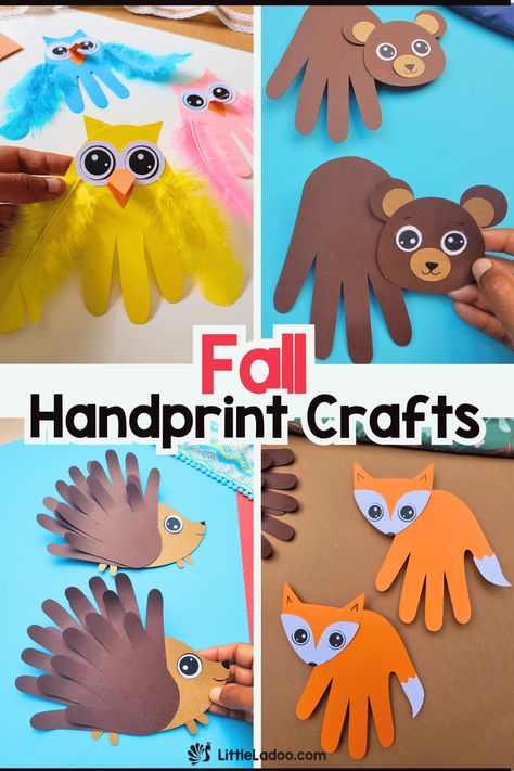 8 Fall Handprint Crafts {Free Templates for all} Handprint Crafts For Kids, Fox Craft, Fall Handprint Crafts, Free Craft Templates, Fall Crafts For Toddlers, Popsicle Stick Crafts For Kids, Spooky Halloween Crafts, Free Printable Templates, Fox Crafts