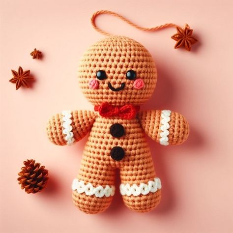 Crochet Gingerbread Man Amigurumi Pattern Christmas Tree Skirt Crochet Pattern, Crochet Gingerbread Man, Xmas Crochet, Crochet Gingerbread, Amigurumi Projects, Gingerbread Ideas, Christmas Crochet Patterns Free, Crochet Bookmark Pattern, Christmas Crochet Pattern