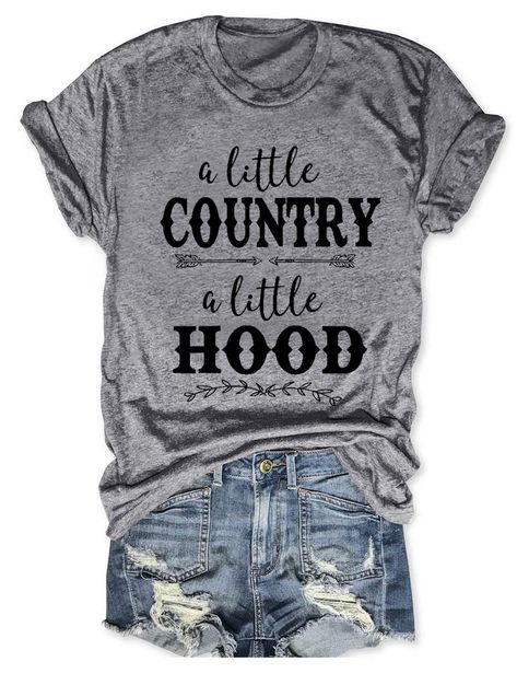 PRICES MAY VARY. Material: This funny band tee is made with high-quality fabric, Lightweitht but durable. The soft cotton blend makes it so comfortable to wear, Let you feel breathable in spring and early summer Features: A Little Country A Little Hood with funny letter print. short sleeves with round neck, loose fit style, country concert outfits, country music shits for women, rock roll tee shirts good for music lover, suitable for spring, summer,fall and winter Occasion: country Graphic shirt Cute Country Concert Outfits Fall, Orange Concert Outfit, Cute Country Shirts, Funny Band, Cute Country, Country Summer, Country Music Shirts, Leggings Shorts, Queen Shirts