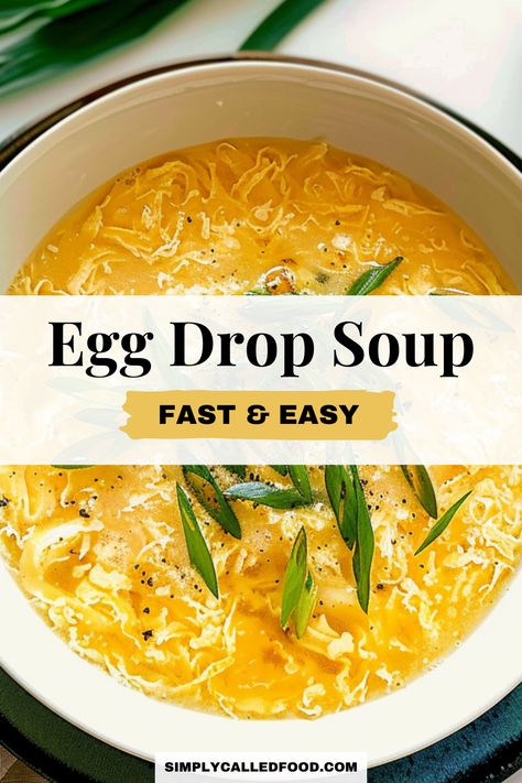 Savor an authentic egg drop soup recipe, ideal for keto and fast-paced diets. Made with wholesome chicken bone broth and vegetables, this homemade soup is simple, quick, and healthy. This DIY easy recipe is a delight. You can prepare egg drop soup in a Crock Pot, instant pot, slow cooker, pressure cooker, or stove top. For this egg drop soup recipe and more soup recipes, visit simplycalledfood.com. Egg Drop Soup Easy, Easy Egg Drop Soup, Homemade Egg Drop Soup, Egg Drop Soup Recipe, Easy Homemade Soups, Easy Soup Recipe, Homemade Soup Recipe, Egg Drop Soup, Egg Drop