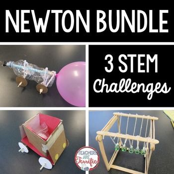 STEM Activities Challenge Bundle featuring Newton's Laws o Newton's Laws Of Motion, Engineering Design Challenge, Motion Activities, Newton's Laws, Newtons Laws Of Motion, Laws Of Motion, Newton's Cradle, Scientific Revolution, Newtons Laws