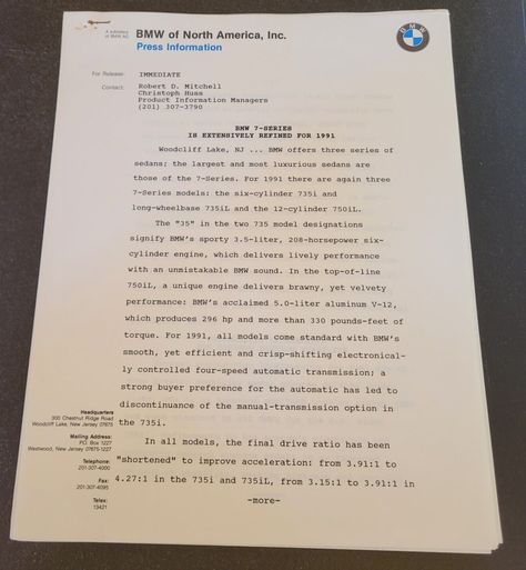 Check out our Traveling Ark store for some amazing finds! For all the BMW lovers out there, we have an official 1991 7-Series Model Dealer Information Original Press Release. This 5-page document is a must-have for BMW enthusiasts! 🚘👀 #BMW #7Series #original #dealerinformation #vintage #eBay #eBayStore #eBaySeller #BMWofNorthAmericaInc #OriginalFormerDealer #Paper Car Documents, Car Emoji, Emoji Bookmarks, Bmw 7series, Electrical Engineering Books, Science Quiz, Miracle On 34th Street, Vhs Movie, Books For Self Improvement