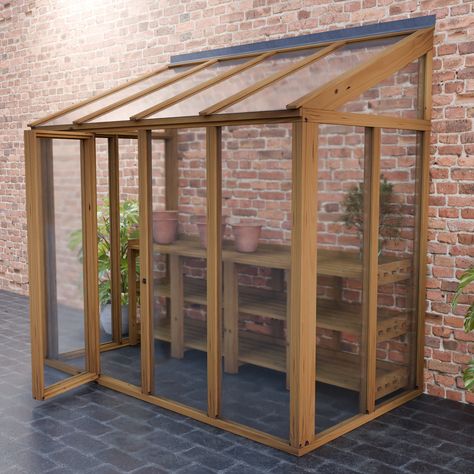 Green House Lean To Diy, Greenhouse Lean To House, Greenhouse Lean To, Small Corner Greenhouse, Front Yard Greenhouse, Greenhouse Addition To House, Greenhouse Room In House, Corner Greenhouse, Modular Greenhouse