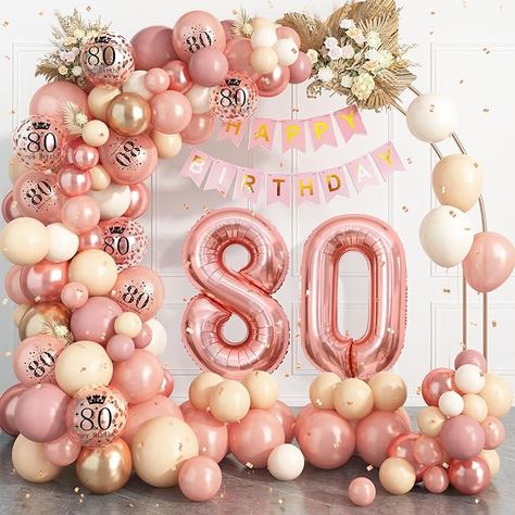 Amazon.com: 80th Birthday Decorations Sand White Gold,80th Birthday Balloon Arch Garland Kit With Happy 80th Birthday Number 80 Foil Balloons,Happy Birthday Banner for Women Men 80th Birthday Party Decoration : Toys & Games Female 80th Birthday Party Ideas, 80th Birthday Backdrop Ideas, 80 Year Old Birthday Ideas Decoration, Rose Gold 80th Birthday Party, 80 Birthday Party Ideas Decoration, 80th Birthday Party Ideas For Grandma, Rose Gold Birthday Party Decorations, 80th Birthday Party Ideas, Birthday Balloon Arch