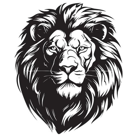 Silhueta de rosto de leão leão svg pdf d... | Premium Vector #Freepik #vector #ilustracao-vetorial #vector-design #leao-vector #logotipo-animal Lion Svg Free, Lion Tshirt Design, Vector Art Animals, Lion Illustration Design, Graphic Tshirt Design Illustrations, Lion Vector Art, Silhouette Lion, Lion Stencil, Lion Png