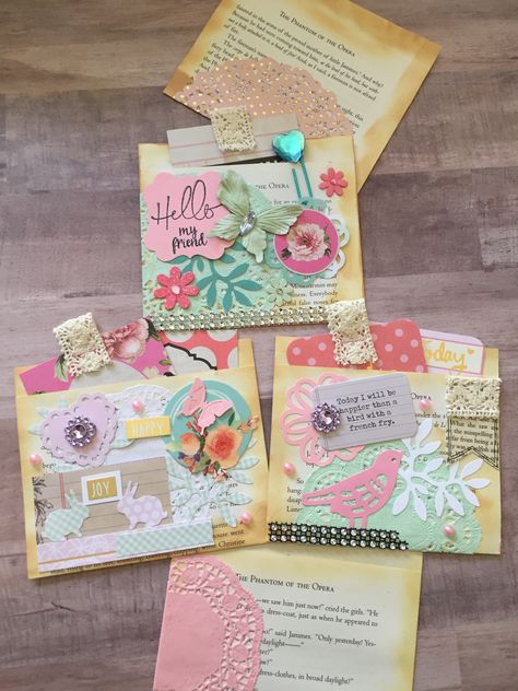 Book Page Pockets, Paper Clusters, Loaded Pockets, Journal Envelope, Jamie Pate, Scrapbook Paper Flowers, Snail Mail Letters, Loaded Envelopes, Card Homemade