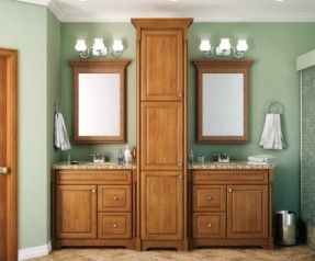 bathroom vanity and linen closets | vanity with tall linen cabinet rec essed shower niche vanity with ... Open Shower Concept, Vanity With Linen Cabinet, Bathroom Linen Tower, Linen Closet Makeover, Bathroom Linen Closet, Tall Bathroom Storage Cabinet, Tall Bathroom Storage, Linen Closets, Closet Vanity