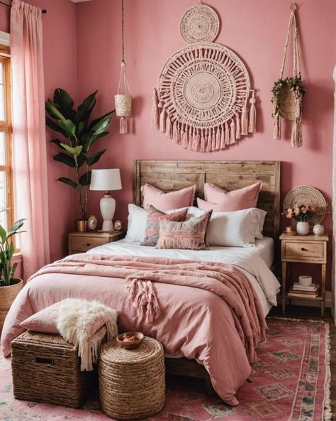 20 Olive Green Boho Style Bedroom Ideas – ToolzView Mauve Boho Bedroom, Pink And Green Room Aesthetic, Pink Boho Bedroom, Boho Style Bedroom Ideas, Velvet Tufted Headboard, Olive Green Bedrooms, Style Bedroom Ideas, Rattan Bed Frame, Blush Bedroom