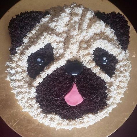 Pug Birthday Cake Ideas, Pug Birthday Party Ideas, Pug Cake Ideas, Pug Party Theme, Pug Themed Birthday Party, Pug Cakes, Pug Birthday Party, Pug Dog Cake, Pug Birthday Cake