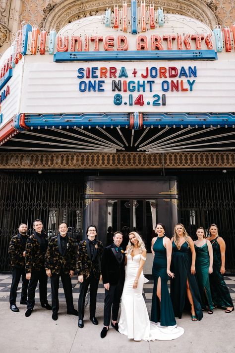 Neo-Noir Themed Wedding With Campy Hollywood Details Hollywood Glam Wedding, Old Hollywood Wedding, Photo Dream, Star Of The Day, Hollywood Wedding, Wedding Groomsmen, Fashion Moments, Plan My Wedding, La Wedding