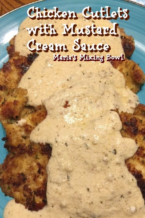 Pork Medallions In Mustard Cream Sauce, Chicken Cutlets With Gravy, Chicken Cutlet With Gravy, Breaded Chicken Cutlets With Sauce, Chicken Cutlets With Sauce, Chicken Cutlet Sauce, Sauce For Chicken Cutlets, Sauce For Breaded Chicken, Chicken Cutlet Dinner Ideas