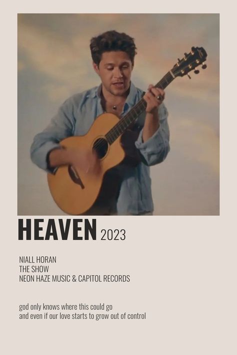 by me Niall Horsn, Heaven Song, Song Posters, Postcard Wall, One Direction Music, Polaroid Posters, Music Poster Ideas, Polaroid Pictures, One Direction Harry