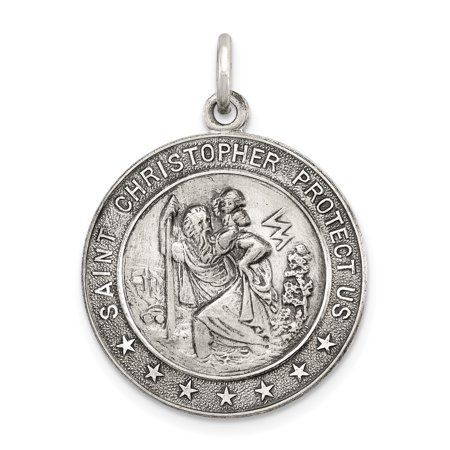 St Christopher Medal, St Christopher Pendant, St Christopher, Fine Jewelry Gift, Fine Jewellery Necklace, Sterling Silver Charm, Men Necklace, Solid 925 Sterling Silver, Silver Charms