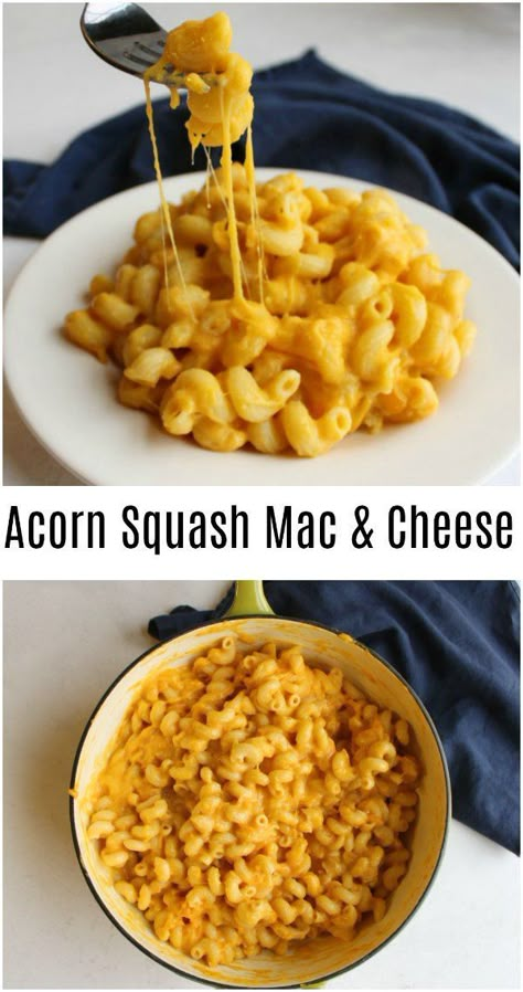 Make creamy macaroni and cheese healthier by adding acorn squash. This great hidden vegetable side dish is a perfect way to add an extra veggie to your plate without anyone knowing it! How To Use Acorn Squash, Squash Acorn Recipes, Acorn Squash Mac And Cheese, Acorn Squash Pasta Recipes, Recipes Using Acorn Squash, What To Do With Acorn Squash, Savory Acorn Squash Recipes, Recipes With Acorn Squash, Acorn Squash Pasta