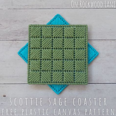 Easy Free Scotch Stitch Plastic Canvas Coaster Pattern Diy Dining Room Decor, Plastic Canvas Coaster, Cross Stitch Patterns Free Easy, Coaster Pattern, Crochet Box, Plastic Canvas Coasters, Plastic Canvas Pattern, Diy Dining Room, Lion Brand Wool Ease