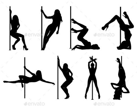 Pole dance women silhouettes Pole Dance Fotos, Pole Poses Photo Shoots, Pole Photoshoot, Pole Poses, Dancing Silhouette, Silhouette Stickers, Ballroom Dance Photography, Dance Silhouette, Dancing Art