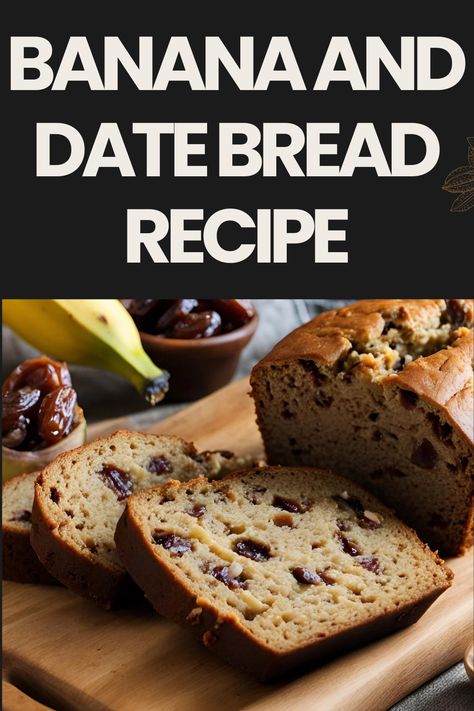 This Banana and Date Bread recipe blends ripe bananas and chopped dates for a moist, naturally sweet loaf. Mash bananas, mix with eggs and sugar, then add flour, baking soda, and dates. Pour into a loaf pan and bake until golden. Enjoy warm or toasted for a delicious snack! Date Bread Recipes, Date Loaf Recipe, Banana Date Bread, Date Loaf, Date Bread, Chopped Dates, Butter Carrots, Vanilla Bean Cakes, Flours Banana Bread