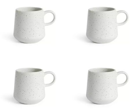 White Mugs, White Cups, Stoneware Mugs, Cups And Mugs, Sugar Bowl Set, Habitat, Same Day Delivery, Stoneware, Modern House