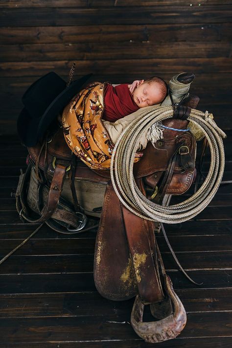 Cowboy Newborn Photos, Western Newborn Announcement, Newborn Cowboy Photography, Saddle Newborn Pictures, Cowboy Newborn Photography, Newborn Western Pictures, Newborn Photography Western, Western Baby Photo Shoot, Country Newborn Pictures